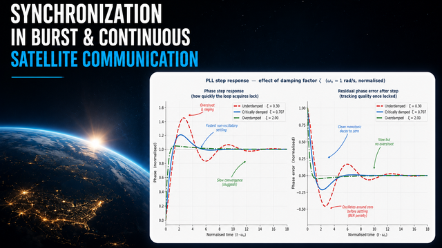 Synchronization in Burst and Continuous Satellite Communication